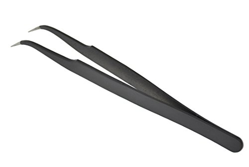 FiveSeasonStuff® 2pcs Präzisions-Edelstahl-Anti-Magnetic gerade und gebogene Pinzette Mobile / Tablet-Reparatur-Werkzeug-Set für Samsung Galaxy S2 i9100 S3 i9300 S3 Mini i8190 S4 i9500 N7100 9900 9220 Galaxy Tab S5 Blackberry Nokia iPhone 5 5C 5S iPhone 4 4S iPhone 3 iPad iTouch iPod PSP NDS Motorola HTC Mac etc oder für Aufgabe, die Präzisions-Pinzette (Black) TP3 - 2
