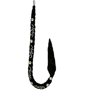 VinshBond Silver stone Hair Parandi Choti/Stone Choti/Hair Extension Hair pranda, Black, Pack of 01
