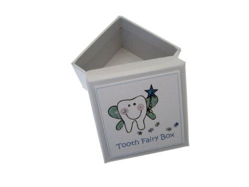 White Cotton Cards Boys Blue Tooth Fairy Tooth Box (Blue)