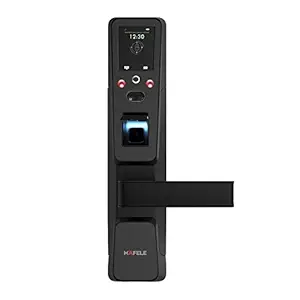 Hafele RE-Veal Digital Door Lock for Wooden Door with Face Recognition, Finger Print, RFID, Pincode and Key Access, Smart Lock for Home and Office, Black