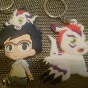 Digimon Joe Gomamon Bundle Keychains Anime 2x Keyring Keychain Double Sided PVC Anime Premium