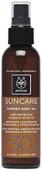 APIVITA SUNCARE TANNING BODY OIL HIGH PROTECTION SUNFLOWER & CARROT 30SPF 150ml