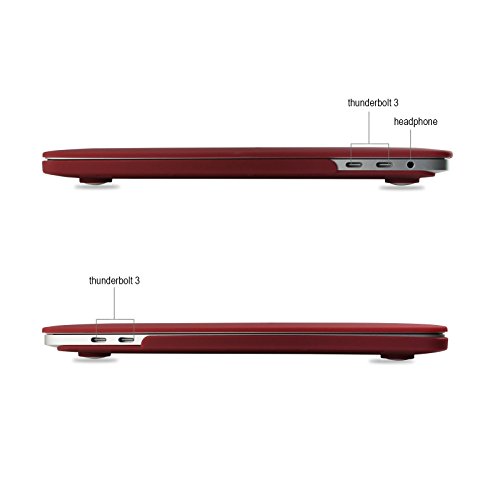MacBook Pro 13 Hülle 2016, Infiland Ultra Slim Hochwertige Matt Gummierte Hartschale Tasche Schutzhülle Snap Case für NEUESTE 13-zoll MacBook Pro 13″ (2016 Freisetzung) A1706 / A1708 (Rotwein) - 5