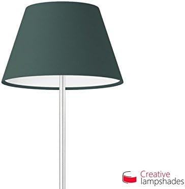 Empire Lamp Shade Petrol Blue Cinette covering - Diameter 30-18cm - H. 17cm, E14 For Pendant, NO