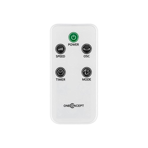 oneConcept • Hightower 2G • Säulenventilator • Standventilator • Turmventilator • mit Fernbedienung • 50 Watt • Timer • 3 Geschwindigkeiten • 3 Ventilationsmodi • Schwenkfunktion • LED-Display • Innenraumtemperaturanzeige • Turmbauweise • weiß - 6