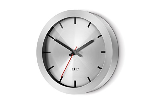 ZACK 60021 "APOLLO" Wanduhr, Edelstahl matt