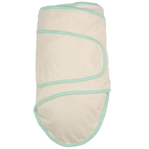 Miracle Blanket - Beige with Green Trim Swaddle Blanket