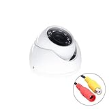 Lente: 2.8mm / 3.6mm opcional BINODA Camión Interior Mini Cámara Domo Blanca, cámara Frontal de Metal con visión Nocturna por Infrarrojos CCD para RV, autobuses, remolques, máquina segador, máquina agrícola Grande