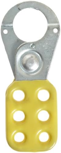 Horizon 5512 Steel Standard Lock Out-Tag Out Hasp, Zinc Plated, 4-1/2" Length x 1-7/8" Width x 3/8" Height, Yellow (Pack of 12)