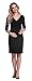 Happy Mama. Women's Maternity Jersey Baby Shower Dress. V-Neck 3/4 Sleeves. 001p (Black, 12)