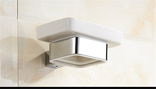 Badezimmer Platz verchromt Edelstahl Regale Keramik Seifenschale Wand montiert - 4