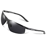  Bloomoak Gafas de sol deportivas polarizadas de aleación de aluminio de aleación de metales semimetálicos para hombre y mujer