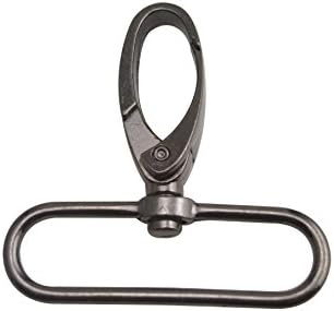 Ruihai Gun Color 2" Inside Diameter Oval Ring Medium Olive Buckle Lobster Clasps Swivel Snap Hooks Pack of 4
