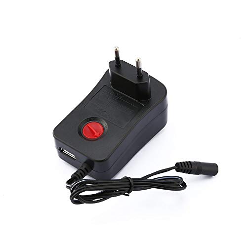 Preisvergleich Produktbild HermosaUKnight Universal Steckernetzteil 30W 3-12V Einstellbare Ausgangsspannung Netzteil Schwarz