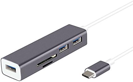 USB C Combo Hub with 3-port USB 3.0 + SD Card Reader for MacBook Pro, New MacBook 12-Inch, Windows PC, Galaxy S8/S8+, USB-C devices and More (Space Grey) (Hub)