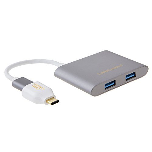 CableCreation USB Hub, 4-Port USB 3.0 Hub + USB C Adapter, für iMac, MacBook, Lenovo Yoga, Dell XPS oder jeder PC hat USB 2.0 / 3.0 / USB-C Port, Grau Aluminium - 5