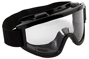 R H Motorcycle Goggles Adult Motorbike ATV/Dirt Bike Racing Transparent Goggles with Adjustable Strap - Black