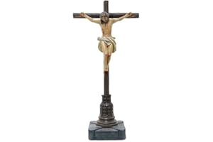 DRW Crucifijo Cristo de la Buena Muerte Resina Pintado a Mano 25 cm