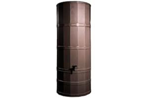 Water Butt, 200 Litre, Oak Brown – Water Butts with Stand and Tap – Innovative Design Perfect for Gardens – Rainwater Collector with Diverter by Polytank