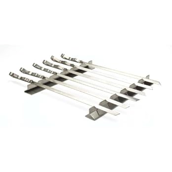 Edelstahl Grill Kebab Rack Mit 6 X Spie Set In Nylontasche Lnge 45cm Breite 1 Cm Dicke 15 Mm Fr Alle Ihre Grill Bedrfnisse