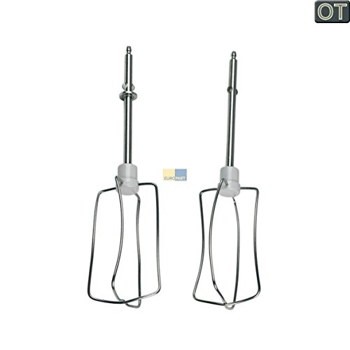 SEB Tefal SS-989633 2x ORIGINAL Turbobesen Rührbesen Schneebesen Quirl Rechts + Links z.T. Prep'Line 8140 8141 814101 814120 814220 HT3001 Handmixer Handrührer Küchenmaschine