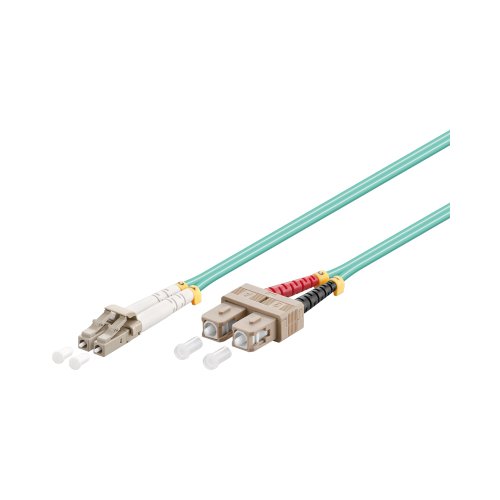 Preisvergleich Produktbild Goobay OM3 Duplex Patchkabel LC / SC 10m aqua