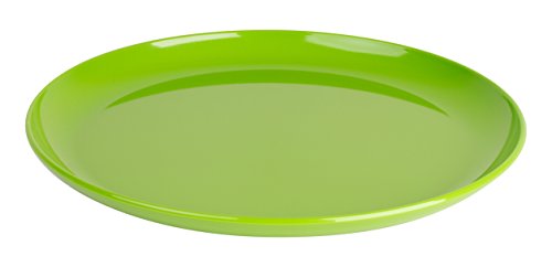 Kinderzeug Polycarbonate Flat Dinner Plate (24 cm, Light Green, Pack of 6)