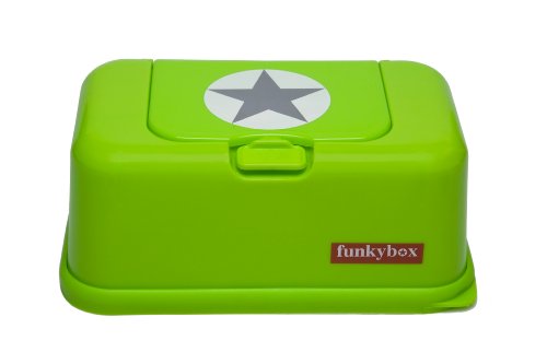FunkyBox Easy Wipe Dispenser Box Lime Green Silver Star