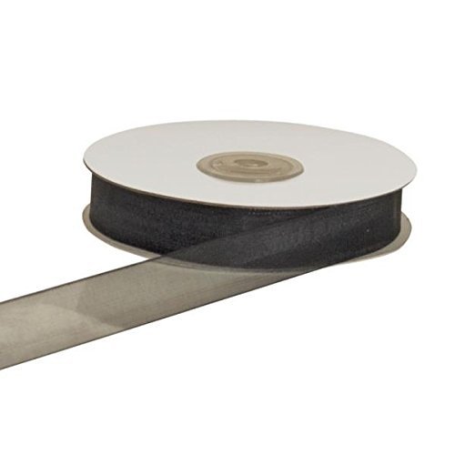 NASTRO ORGANZA 40 MM ROTOLO 50 MT 50 METRI RIBBON (NERO)
