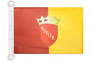 AZ FLAG Pavillon Nautique Ville de Rome avec Armes 45x30cm - Drapeau de Bateau Roma - Italie 30 x 45 cm