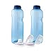 Produktbild Greiner 2X 1 Liter Tritan-Trinkflaschen-Set, BPA-frei, inkl. Silikondichtung und 2X Sportdeckel
