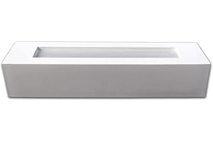 VETRINE IN RETE Vetrineinrete® Applique da parete in gesso rettangolare a doppia emissione luminosa up e down verniciabile lampada con attacco e14 moderno con vetrino satinato IP20