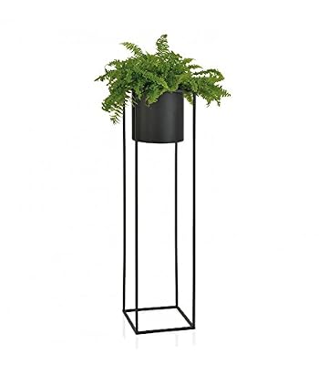 Wadiga Cache-Pot sur Pied en Métal Noir - Hauteur 100cm