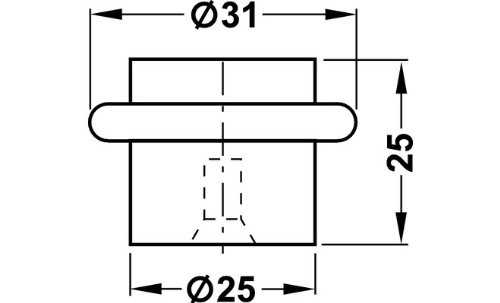 Türstopper Bodentürpuffer aus Edelstahl matt zum Schrauben Ø 25mm - 2
