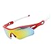 Produktbild Radbrille Nacht Sportbrille Mit Wechselgläsern Reitbrille Polarisierter Fünfteiliger Anzug Sportfischen Bergsteigen Nachtsichtlauf Uv Schutz Red White+5 Lens Kit Damen Herren