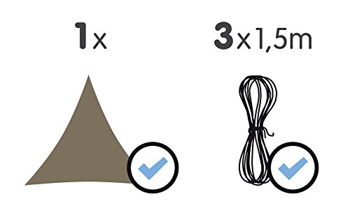 Windhager SunSail Sonnensegel ‚ADRIA‘, 158 g/m², Dreieck, 5x5x5m, dunkelgrün - 2