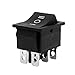 Produktbild 6 Pin 3-Position Wippschalter 250 V AC 15A; AC 125V 20A: AC 125V 20A DPDT ON/Off / ON-Snap Klippschalter, Schwarz