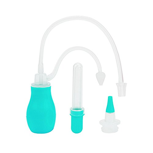 Nasal Aspirator for Baby - IntiPal Baby Nose Aspirator Medicine Dropper - Snot Sucker for Removing Mucus Gently (Light Blue)