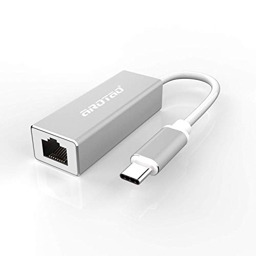 aROTaO Adaptateur USB C vers Ethernet, USB 3.1 Type C(Thunderbolt 3) vers RJ45 Gigabit Ethernet LAN Réseau Compatible pour MacBook, MacBook Pro, ChromeBook Pixel, Dell XPS 13/15,Samsung S8/S9 et Plus