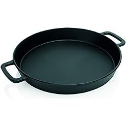 Fer XXl Grande Poêle 50cm Fonte Poêle en fonte gastronomique Rôtissoire Poêle à frire poêle rond