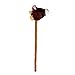82cm Childrens Hobby Horse Pony Stick Plush Head Toy Realistic Sound Dark Brown