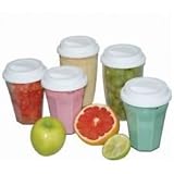 Smoothie Maker - Set De Gobelet Et Couvercle (200 Millimètres, blanc transparent)