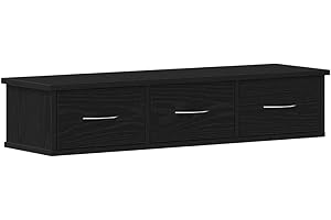 vidaXL Armario de Pared Roble Negro 88x26x18,5 cm Madera de ingeniería, Armario de Pared para TV, Mueble de Pared para TV, Mueble Flotante para TV