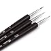 Well-Goal Nail Art Painting Drawing Liner Salon Painting Tool Set Black (Pack of 3)