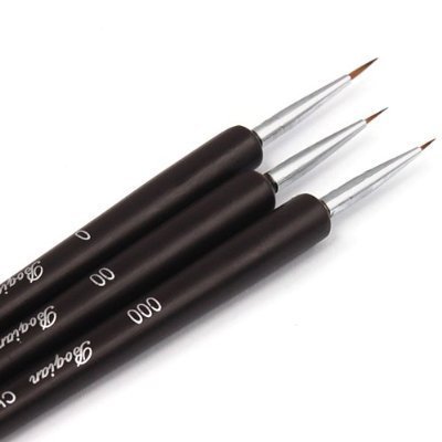 Well-Goal Nail Art Painting Drawing Liner Salon Painting Tool Set Black (Pack of 3)