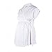 Heavenly Bump Maternity Blouse - Cotton, Wrap, White 14