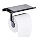 Produktbild JL Toilettenpapier Halter, Wandmontage Bad Schraube Installation Tissue Holder, Rostfreie Kupferlegierung mit Handy wasserdicht Ablage,Black