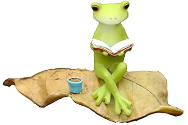 Gemmia Figurine Grenouille Fée Jardin Miniature- Grenouille d'apprentissage sur Feuille