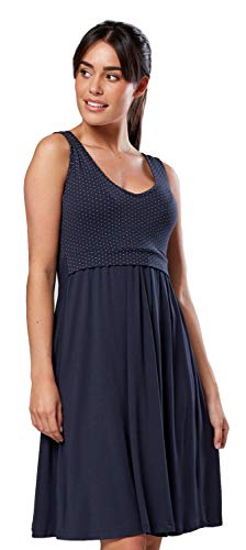 HAPPY MAMA. Para Mujer Vestido en Capas Premamá de Lactancia Sin Mangas. 685p (Grafito y Puntos, EU 40/42, L)