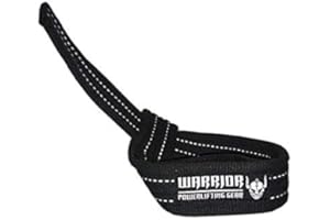 WARRIOR POWERLIFTING GEAR Sangle de Musculation Incassable - Sangle de tirage Double épaisseur - Protection Néoprène - Sangle Fitness et Musculation - Sangle Poignet incassable
